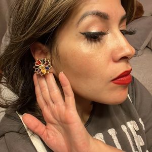 Unique vintage clip on earrings